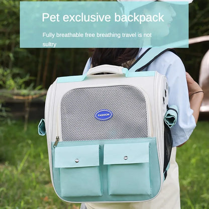 Pet Backpack Outdoor Large Cat Backpack Cat Transporter Breathable Foldable Carrying Bag Backpack Cat And Small Dog Supplies