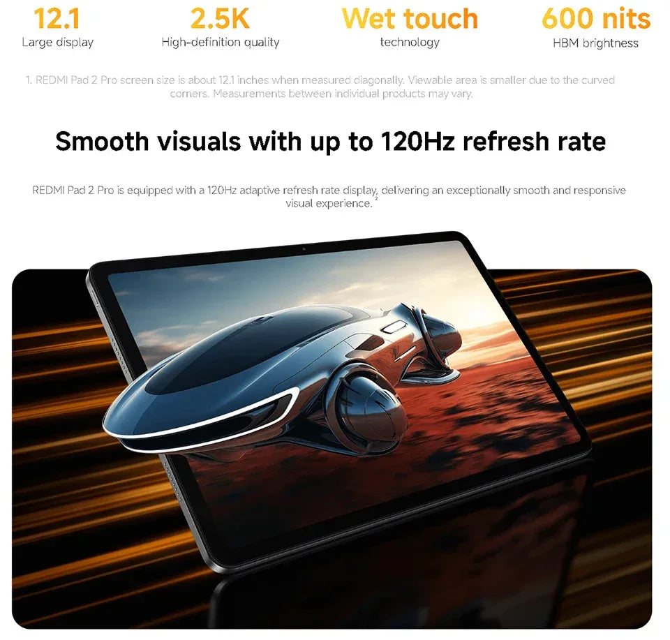 Xiaomi Redmi Pad 2 Pro Global Version Snapdragon 7s Gen 4 12.1" 2.5K Crystal clear Display 33W Fast Charging 12000mAh Battery