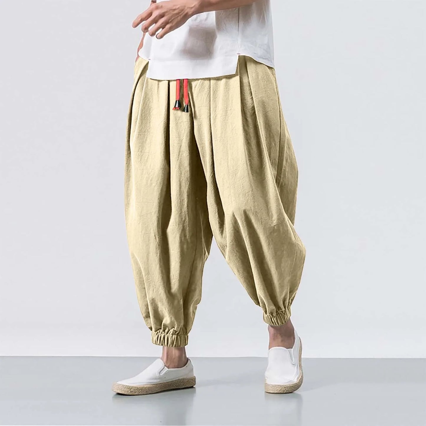 Fashion Harem Pants Men Hiphop Baggy Wide Leg Pants Streetwear Oversized Casual Sweatpants Harajuku Japanese Trousers Male 2025