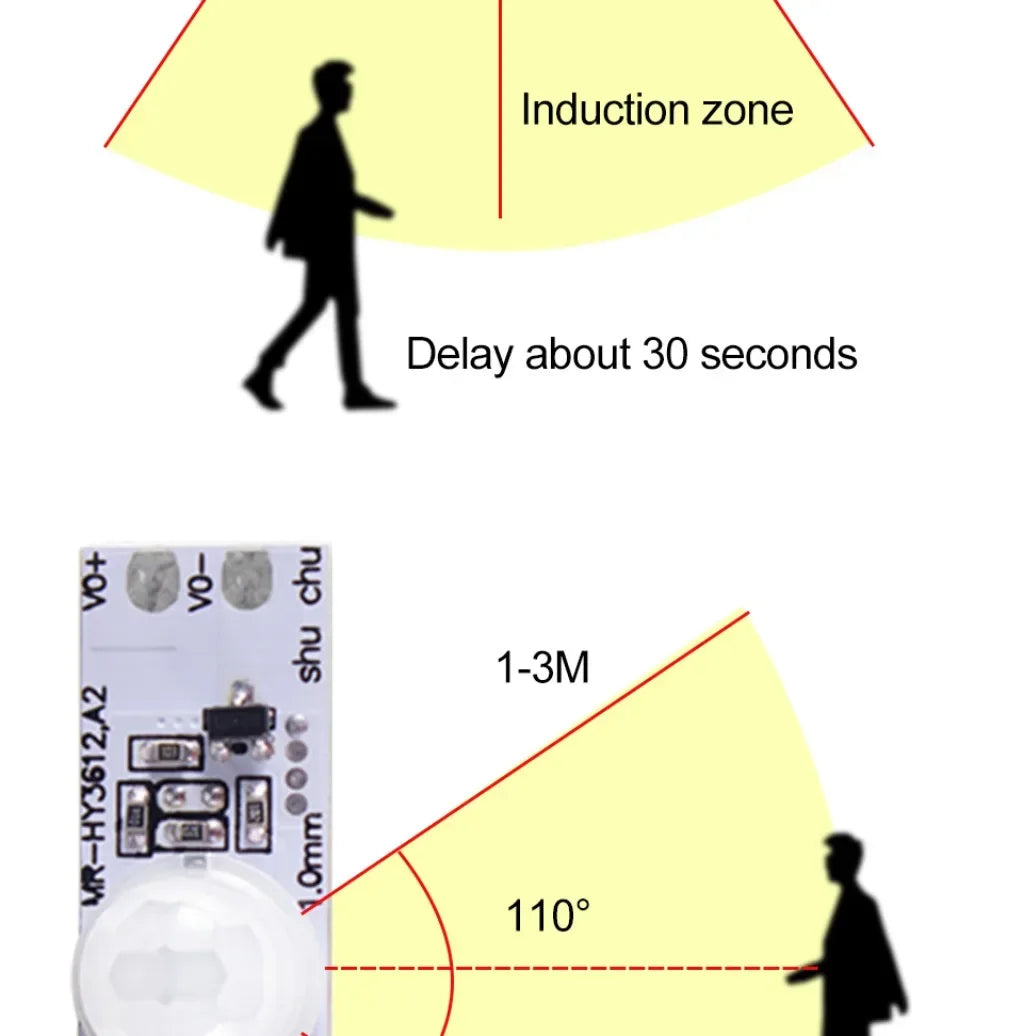 PIR Motion Sensor Switch DC 12V 24V PIR Motion Sensor Movement Detector Activated Timer Automatic Switch ON OFF for LED Strip