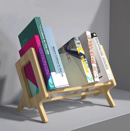 Mini étagère de bureau en bois massif pour livres, documents de bureau, magazines, papeterie, livres et autres objets.