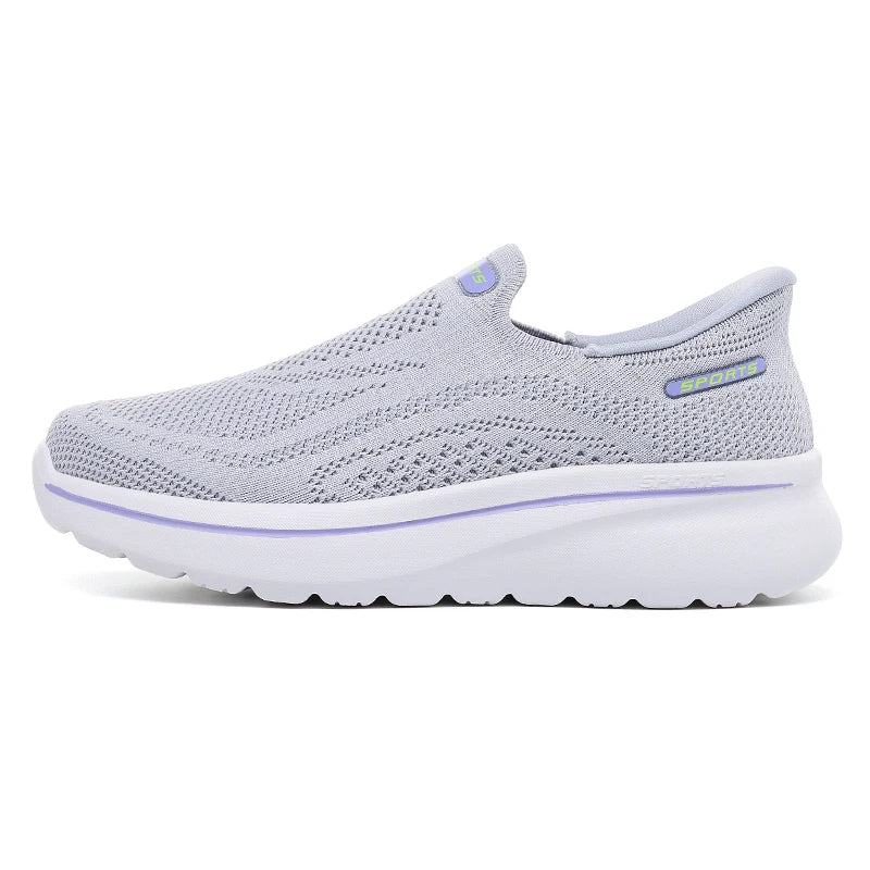 Men Women Slip on Walking Shoes Breathable Mesh Knit Loafers Lightweight Non Slip Comfort Casual Sports Sneakers Walking