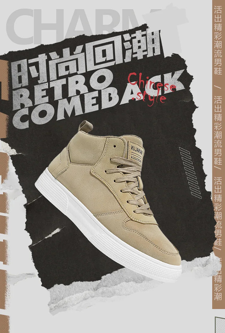 Brand Men's Vulcanzed Shoes Platform High Top Man Sneakers Lightweight Male Running Shoes Breathable Comfort Casual Sport Shoes