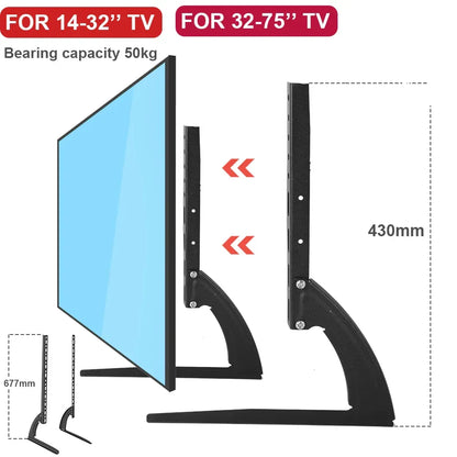 TV Bracket For 14-32 inch For 32-75inch TV Universal Fixed TV Stand Holder Universal Table Top TV Stand Pedestal TV Stand Legs