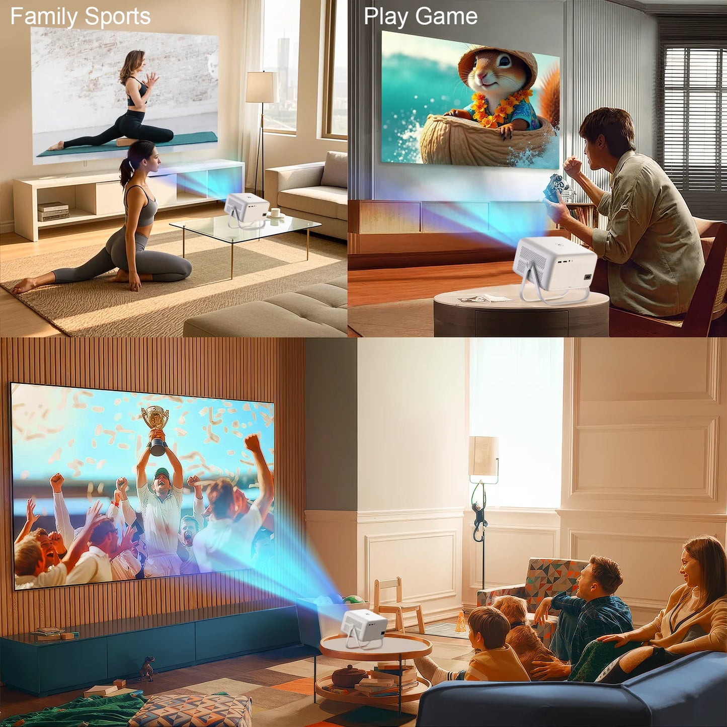 Velec 8K Video Decode Projector TP350 650 ANSI 1080P Auto Focus Android 14 H726 Portable Outdoor Smart Home Theater Projectors