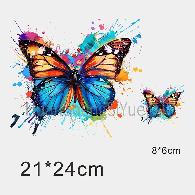 Color Fluid Painting Ironing Sticker Clothes DTF Fashion T-shirt Hoodie DIY Jacket Patch Hot Paste Paper Waterproof