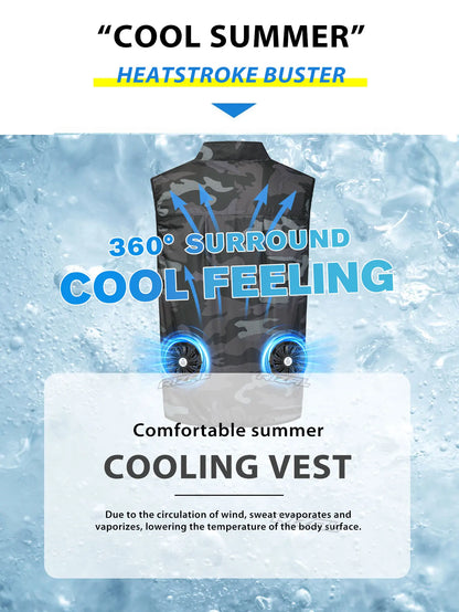 2026 Must-have Fan Vest Wearable Cooling vest Air-conditioned Clothes Breathable for Daily Commute Hiking Fishing Camping