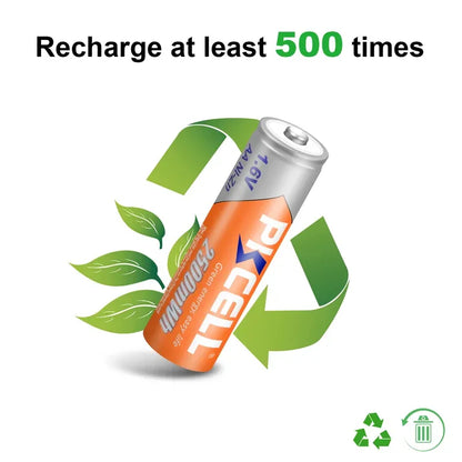8pcs/lot PKCELL AA Battery Ni-Zn 1.6V 2500mWh Nickel-Zinc AA Rechargeable Battery Batteries Baterias For Flashlight toy camera