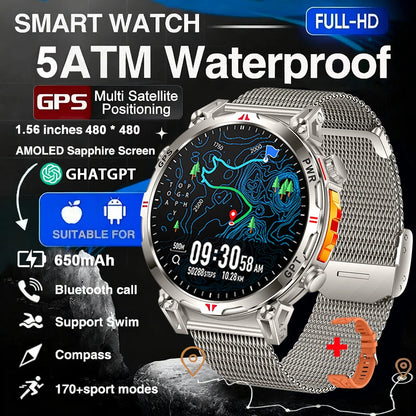 2025 New Professional GPS Sports Smart Watch Outdoor RIDE Run GPS track Swim Watchs Compass Altimeter 5ATM Sports Bracelets Men