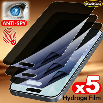 Privacy Soft Hydrogel Films for IPhone 17 Pro Max 17E Air 16 15Pro 14 13 12 11 XS 8 Anti-Spy Screen Protectors Anti-Fingerprint