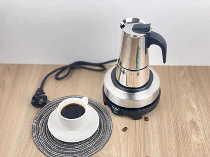 Electric Coffee Pot 1PC Coffee Maker Quick Convenient Electric Oven Coffee Maker Home Office Stainless Steel