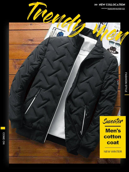 Men Bomber Jacket Casual Autumn Winter Jacket Thicken Men Fashion Clothing 2022 Streetwear Cotton Padded Jacket Slim Fit Coat