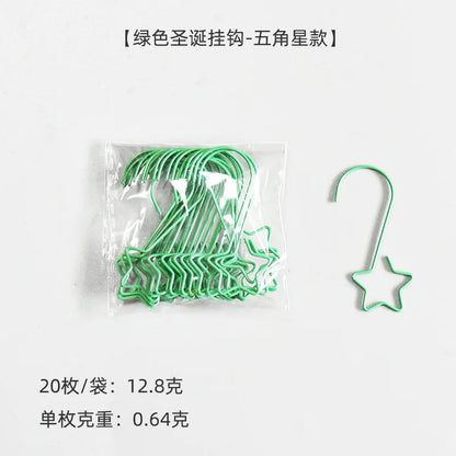 20pcs/bag Christmas Ornaments Metal S-Shaped Hooks Holder Christmas Tree Ball Pendant Hanging Decorations Home Navidad New Year
