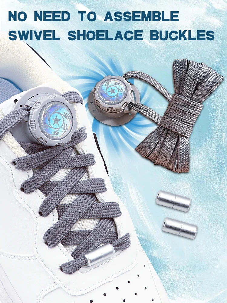 Automatic Flat Shoelaces Without ties casual shoes Swivel Buckle Laces Adults Kids Sneakers No Tie Shoe laces