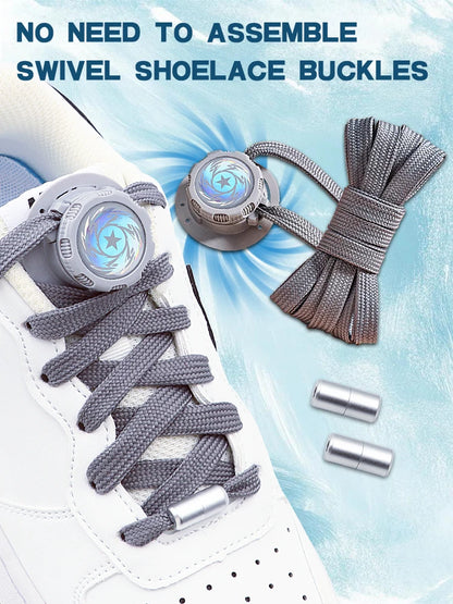 Automatic Flat Shoelaces Without ties casual shoes Swivel Buckle Laces Adults Kids Sneakers No Tie Shoe laces