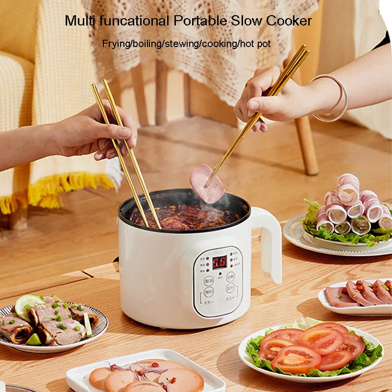 Multifunctional Electric Slow Cooker Portable Dormitory Student Office Staff Mini Electric Pot Stir Stew Non-Stick Rice Cooker