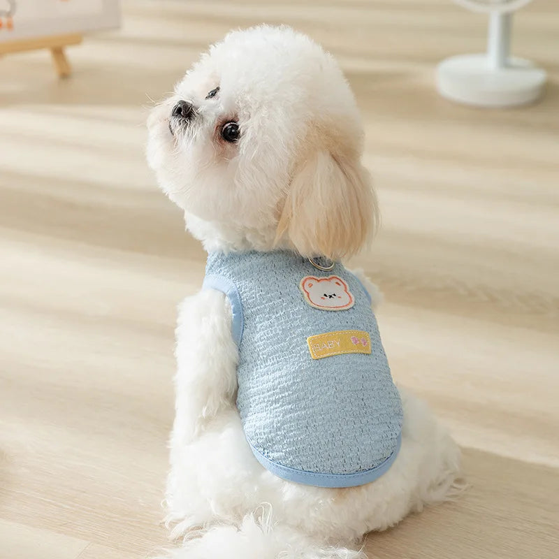 Summer Cooling Vest Thin Pet Dog Clothes Breathable Mesh Dog T Shirt Chihuahua Bichon Dog Clothing Cat Vests Puppy Undershirts