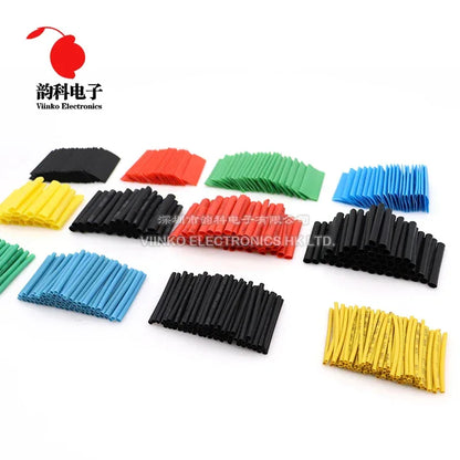530pcs Polyolefin Shrinking Assorted Heat Shrink Tube Wire Cable Insulated Sleeving Tubing Set 2:1 Waterproof Pipe Sleeve Kit