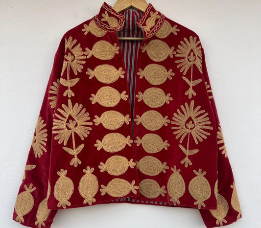 Winter Teenagers Velvet Suzani Plus Size Quilted Waterproof Reversible Eco-Friendly Quick Dry Breathable Hand Embroidery Floral