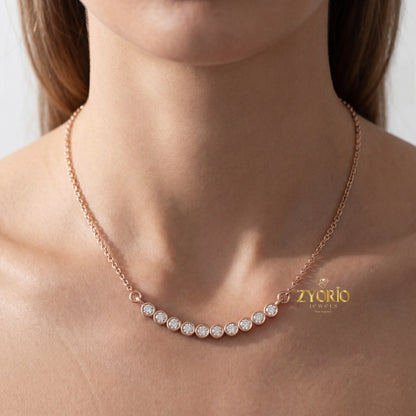 Classic 925 Sterling Silver Diamond Necklace Luxury Fashion Jewelry For Women Wedding Party Gift