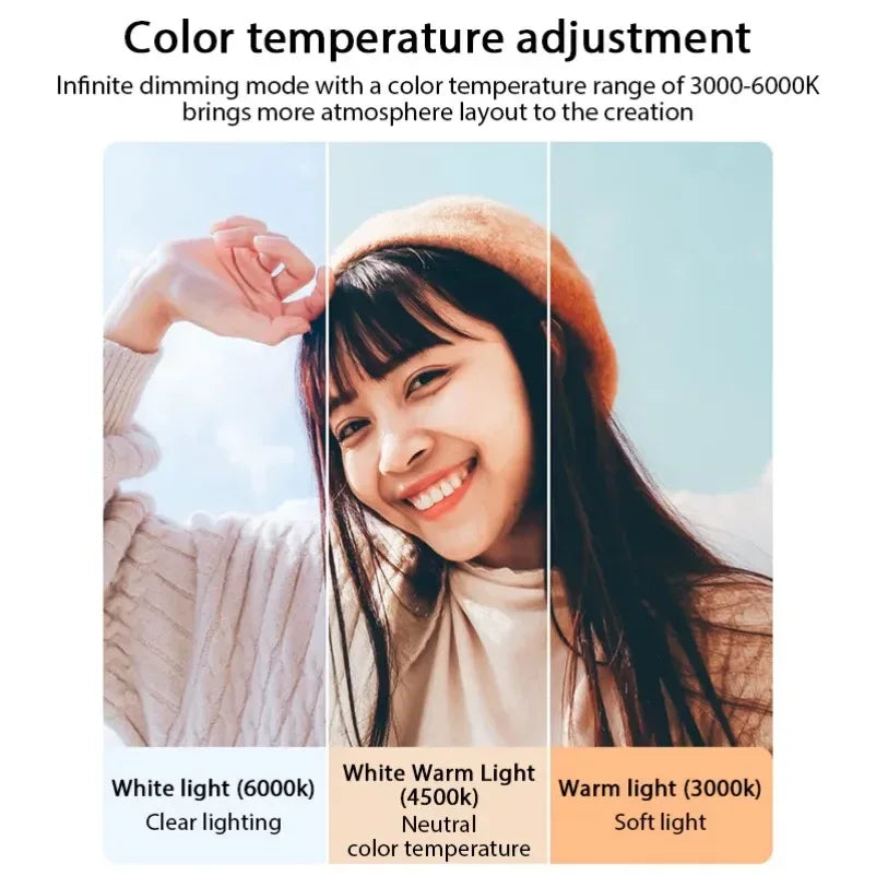 VIKEFON 3000K-6000K LED Photography Video Light Panel Lighting Photo Studio Lamp Kit For Shoot Live Streaming Youbube RGB Filter