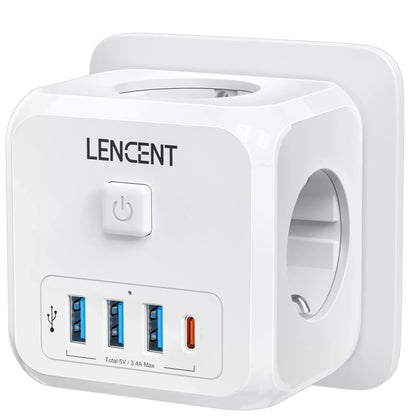 LENCENT USB Sockets dice Without Cable socket EU Socket Adapter Multiple socket EU Outlet Extender