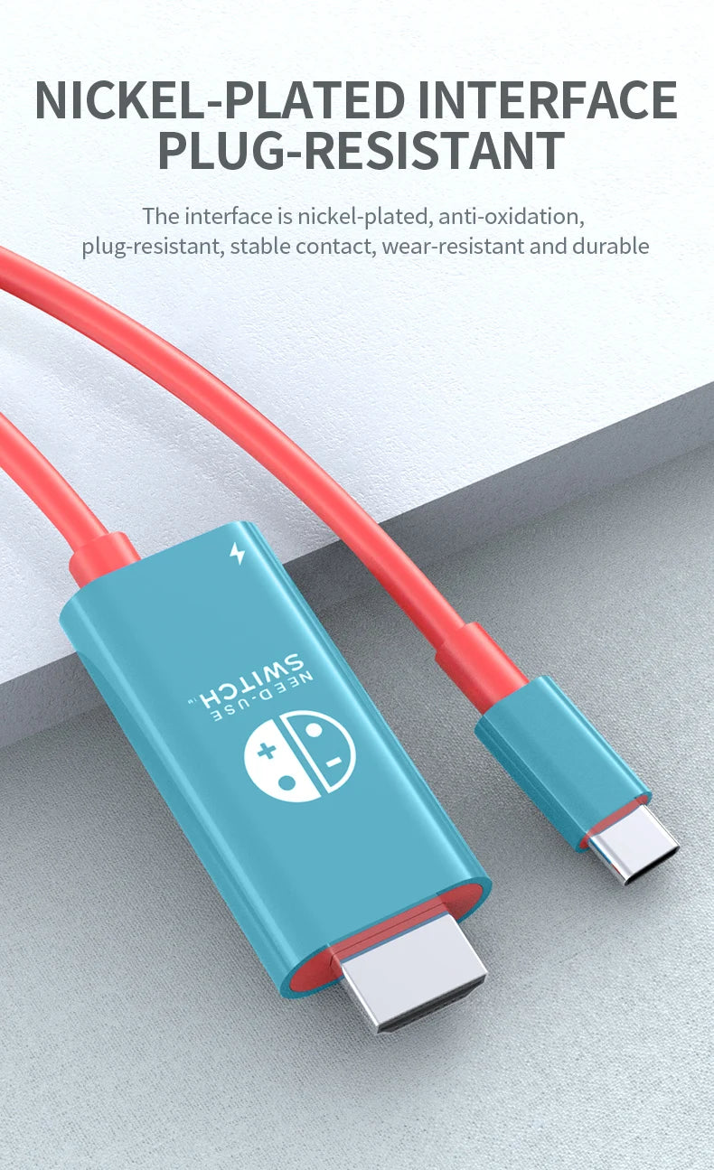 2M USB C to HDMI 4K Cable 100W PD Charging Portable Converter Type C to HDTV for TV Docking Steam Deck Laptop Phone Tablet