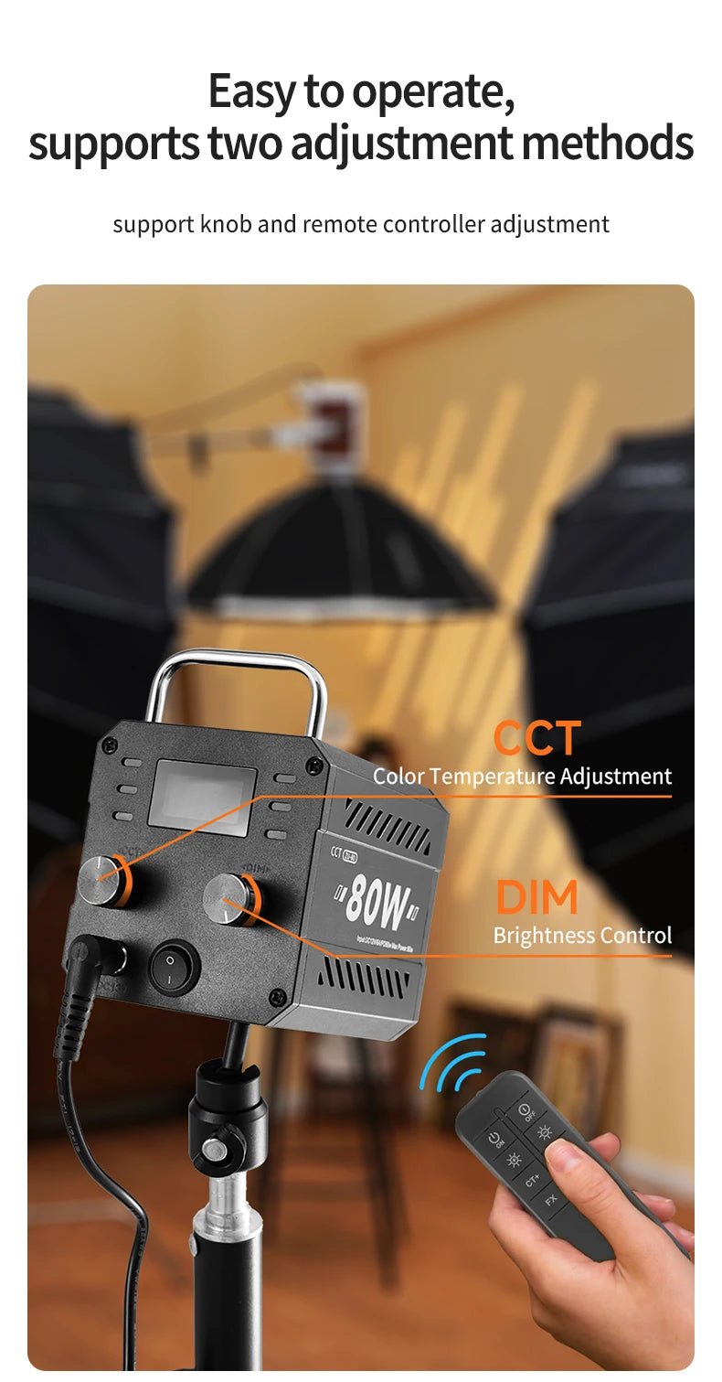 MIAOTU ZU-80 MINI Photography Light LED Live COB Fill light 2700-7500K Professional Video Portable Lampshade Mini Bowens Mount