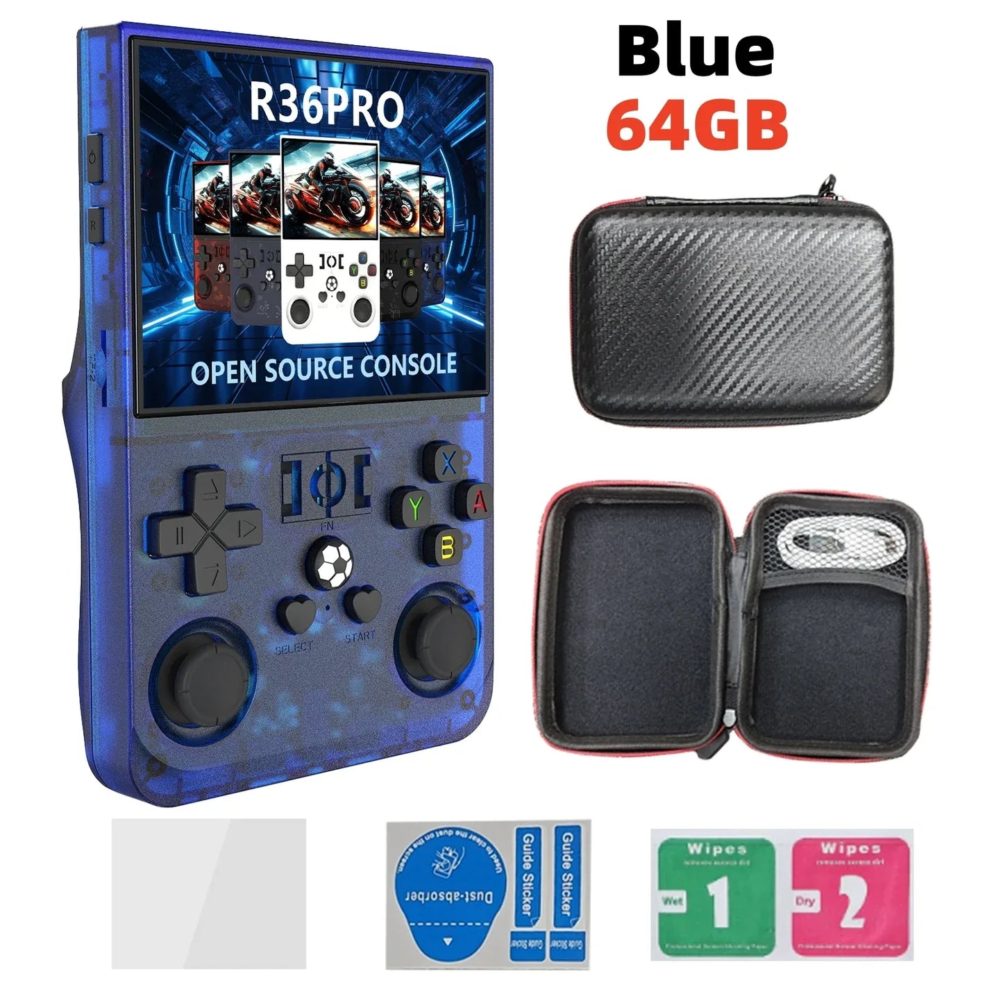 Open Source R36 PRO Retro Handheld Video Game Console Linux System 3.5 Inch IPS Screen Portable Pocket Player 128GB Games R36S