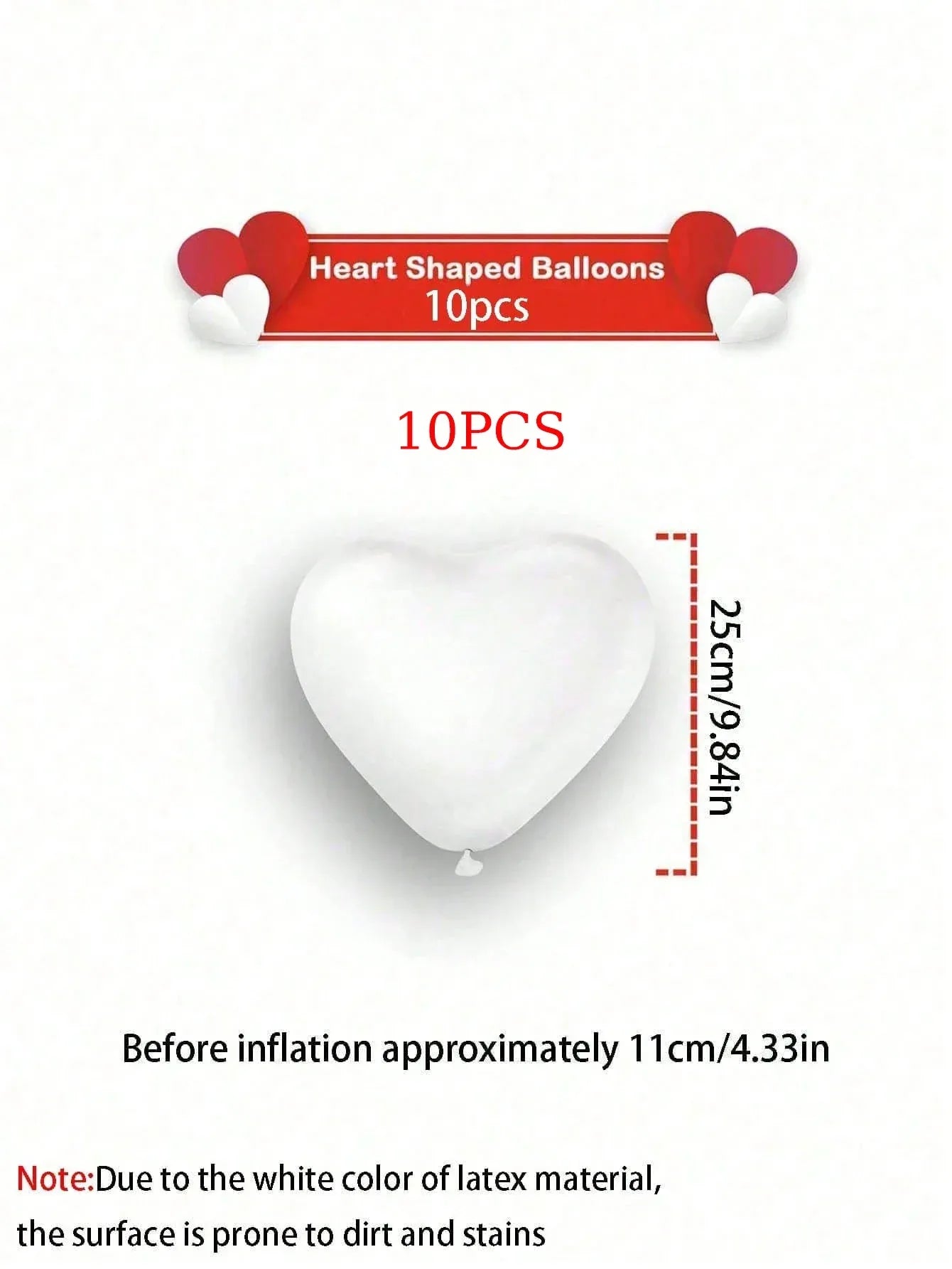 10/20Pcs Heart Shaped Balloons Red Pink Black Latex Balloon for DIY Valentine's Day Engagement Wedding Party Anniversary Decor