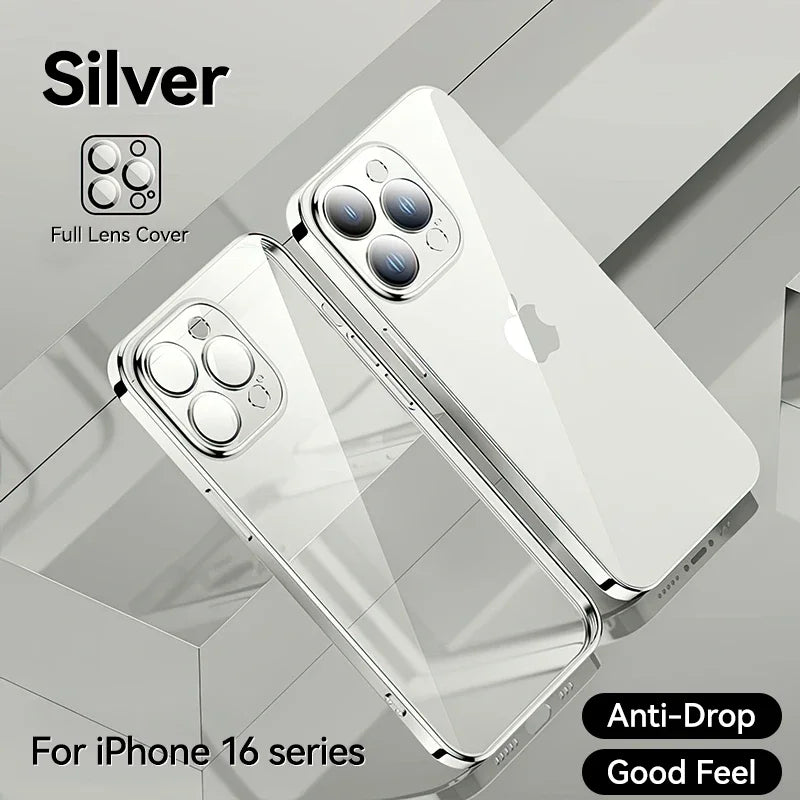 Joyroom Transparent Phone Case For iPhone 16 Pro Max Anti-Drop Phone Cover For iPhone 15 Pro Max Shockproof With Len Protection