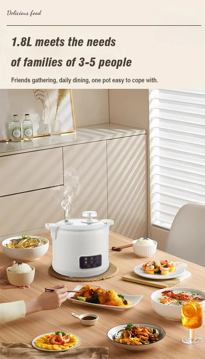 1.8L Micro Pressure Rice Cooker for 1-2 People, Multifunctional Household Hot Pot, Porridge, Soup, Electric Rice Cooker 220V