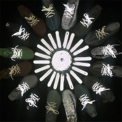 1 Pair Reflective Shoelaces Top Quality Round Rope Sports Shoe Laces Boots and Sneaker Shoelace Multi-color Length 120cm