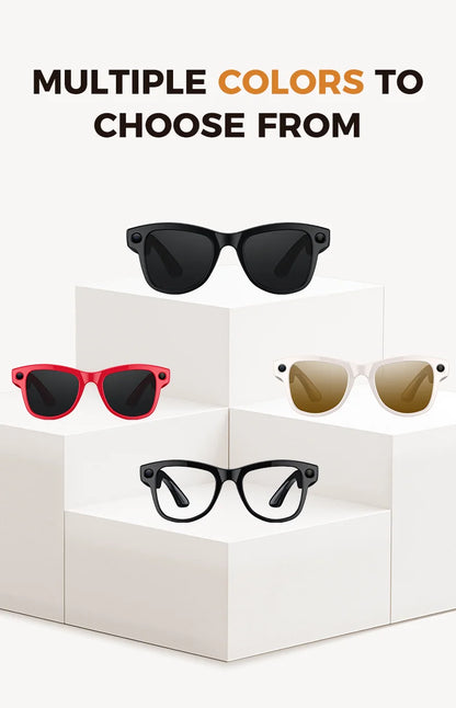 Lunettes connectées 2026 pour femmes, batterie externe 3600 mAh, caméra 800 W, traduction de plus de 120 langues, enregistrement vidéo, lecteur de musique, lunettes pour hommes