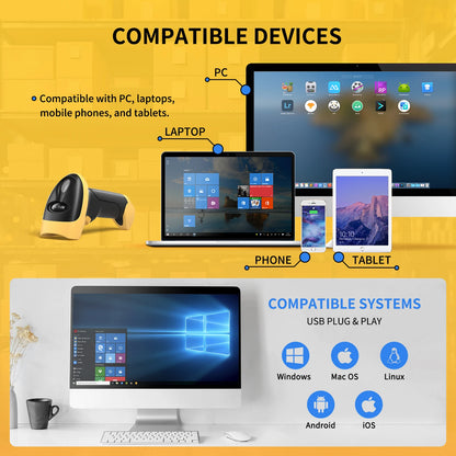 NETUM L8BLPro  Blueooth Wireless 2D Barcode Scanner QR Barcode Reader PDF417 Automatic Sensing for Pos Scanning