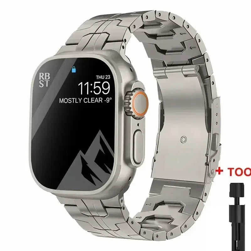 Titanium Strap for Apple Watch Ultra2 49mm 45 46 44mm 38mm 41mm Band Luxury Men's Style Bracelet for IWatch SE 10 9 8 7 6 5 4 3