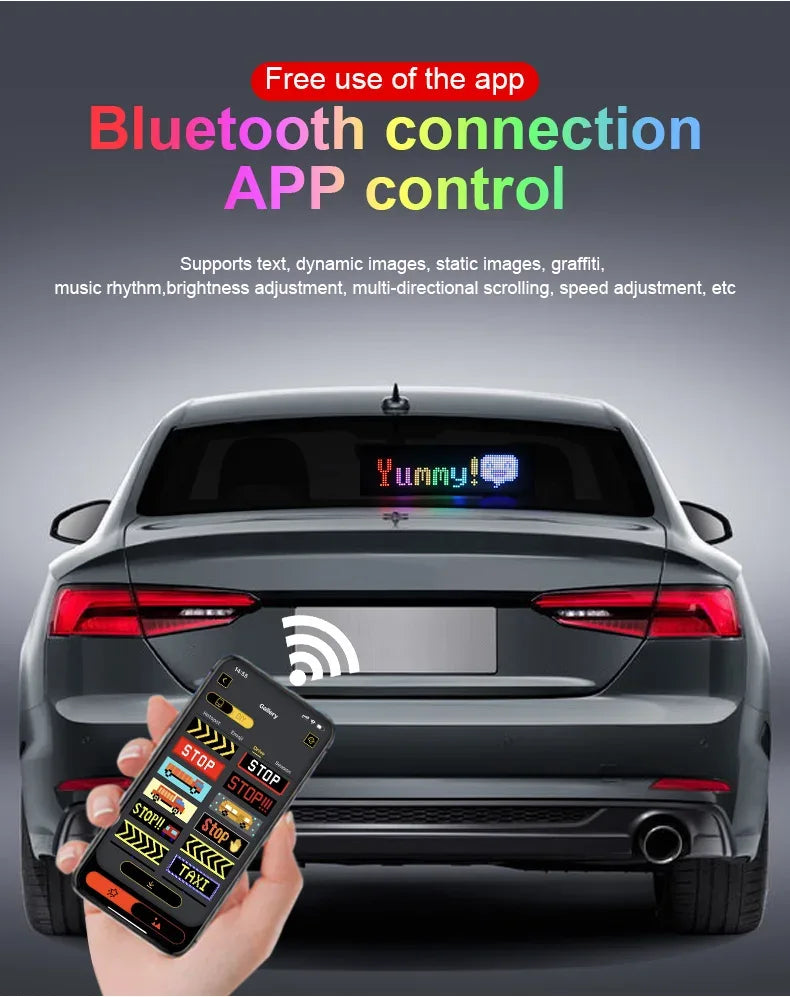 LED Scrolling Advertising Display RGB USB App Bluetooth DIY Devil Eye Overlength Matrix Pixel Panel Pattern Animation Display
