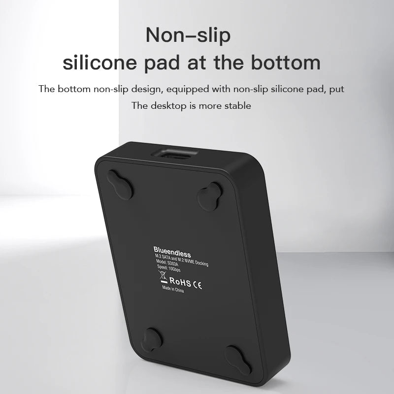 Blueendless External SSD Hard Disk M.2 SSD Enclosure 10Gbps Online Reading Writing Speed SSD Case For SATA NVME Docking Station