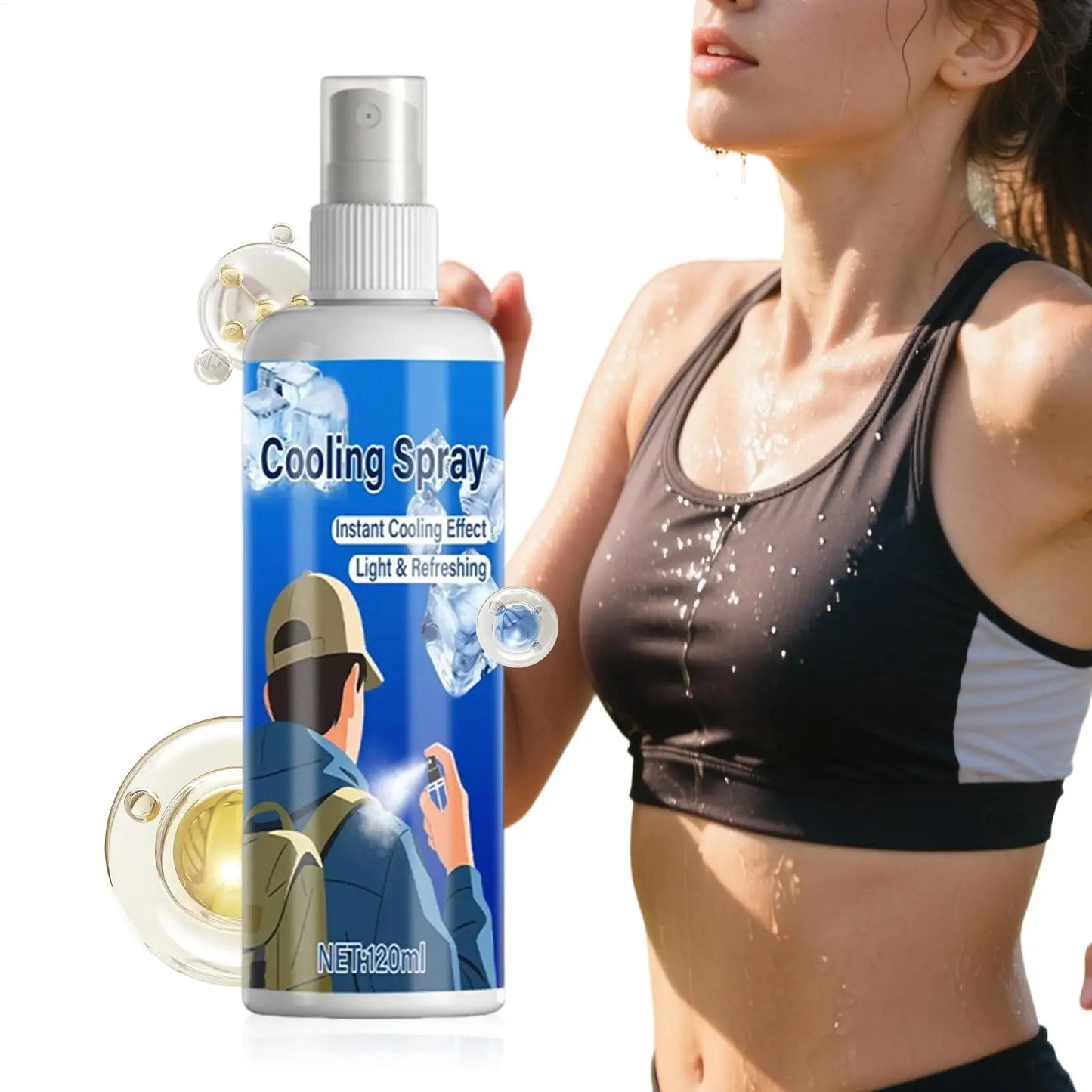 Cool Spray For Summer Household Instant Cooling Spray Natural Plant Extracts Cooling Artifact For Camping Outings Traveling