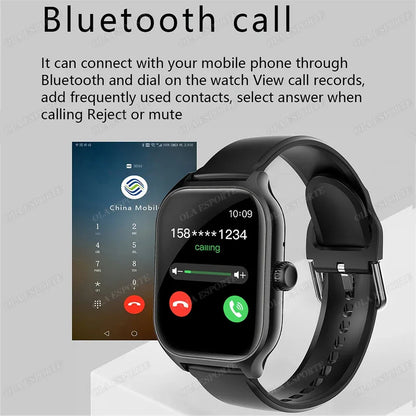 2.01'' Sports SmartWatch Fitness Clock Health Monitor Waterproof Smartwatch Wireless Call Watches For Men Women IOS Andriod 2025