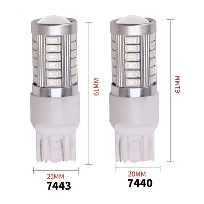 2X 1156 1157 P21/5W BAY15D 7440 7443 3157 33SMD Super Bright Brake Lights Fog Lamp Auto Daytime Running Light Stop Bulbs 12V
