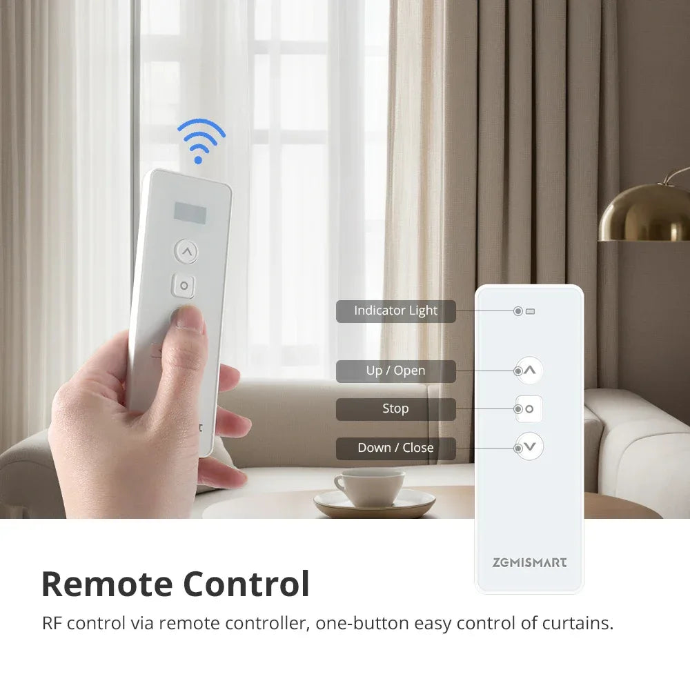 Zemismart Zigbee Curtain Track Work with Tuya Smart Life Alexa Echo Google Home Control SmartThings Electric Curtains