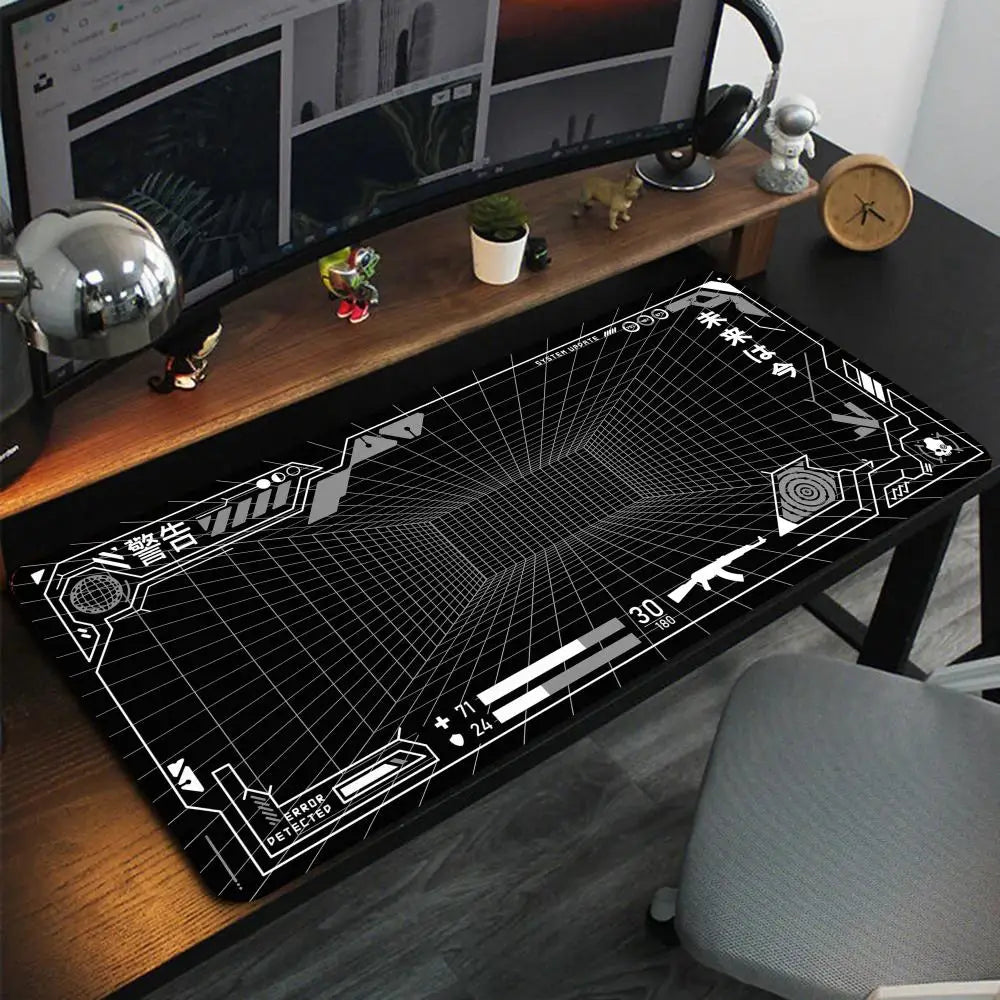 Perspective Grid Desk Mat Gaming Mat Pad on The Table Office Gamer Accessorie Keyboard Mat White Mouse Pad Mouse Carpet  playmat