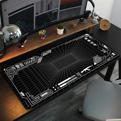 Perspective Grid Desk Mat Gaming Mat Pad on The Table Office Gamer Accessorie Keyboard Mat White Mouse Pad Mouse Carpet  playmat