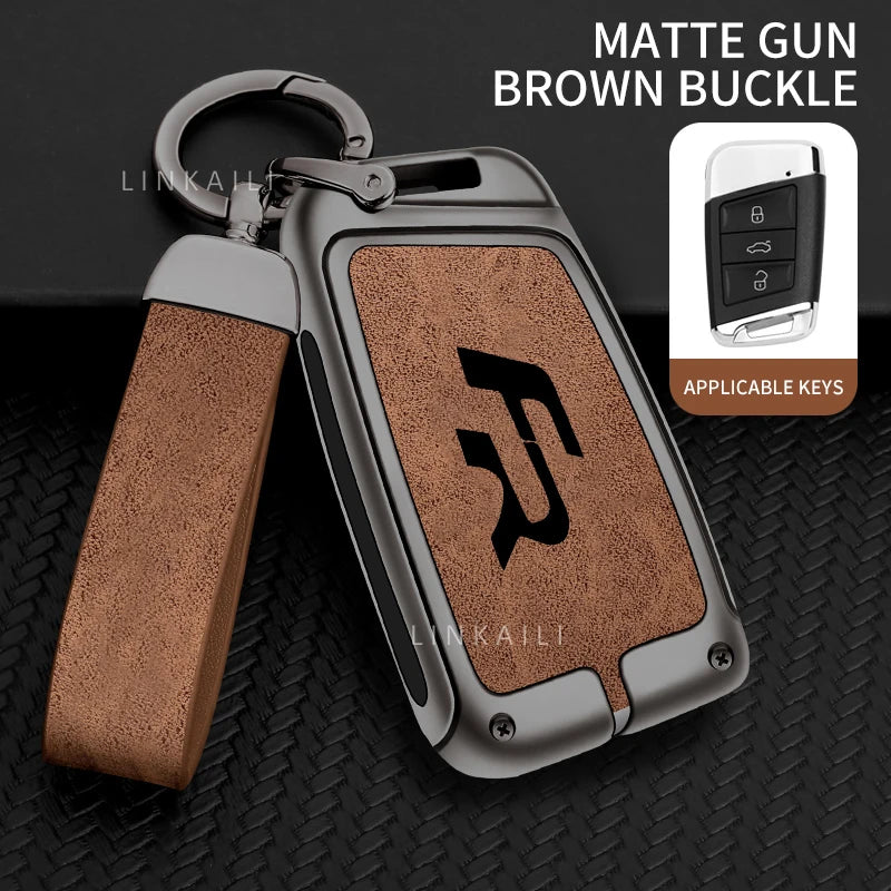Suitable for Seat Ateca Leon FR 2 Ibiza Zinc Alloy Car Key Cover High-end Leather Car Key Case Auto Accessories