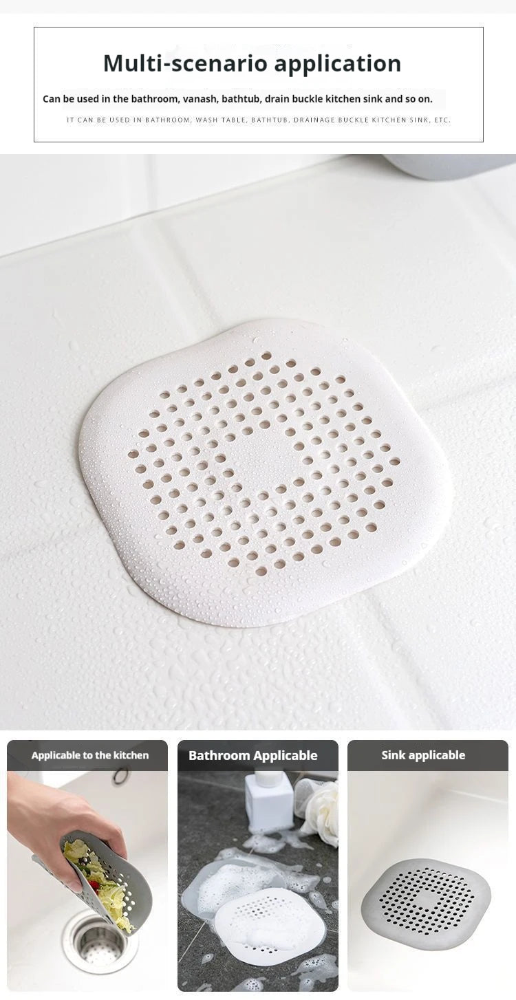 Sewer with Suction Cup, Floor Drain Mat, Kitchen, Bathroom, Anti Clogging Hair Filter