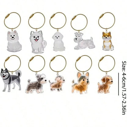 Adorable Dog Hair Storage Pendant Transparent Lovely Pet Hair Storage Box Keychain Handmade DIY Pet Souvenirs for Pet Lovers