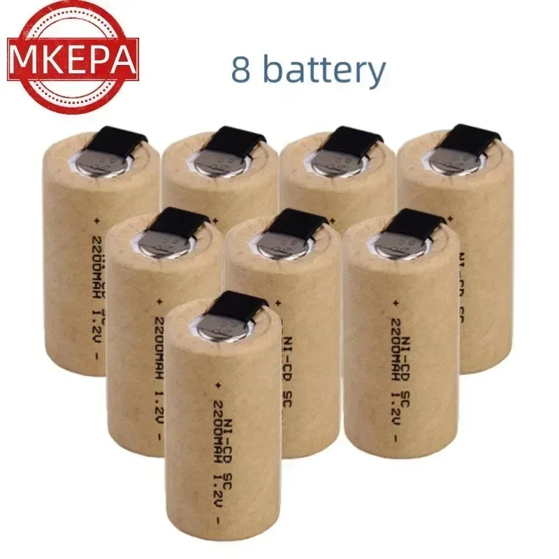 Screwdriver Electric Drill SC Batteries 1.2V 2200mAh Sub C Ni-Cd Rechargeable Battey With Tab Power Tool NiCd SUBC Cells
