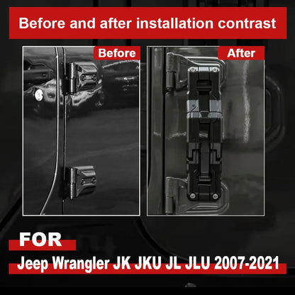 for Jeep Wrangler JK JKU JL JLU 2007-2021 Aluminum Car Folding Stepping Ladder Door Hinge Step Heavy Duty Footboard Foldable