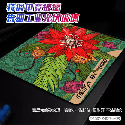 Skypad SORA YUME Glass Gaming Mouse Pad 260x210mm Smooth Frosted Surface Customize Mat FPS Office Esports Game Glass Mouse Pads